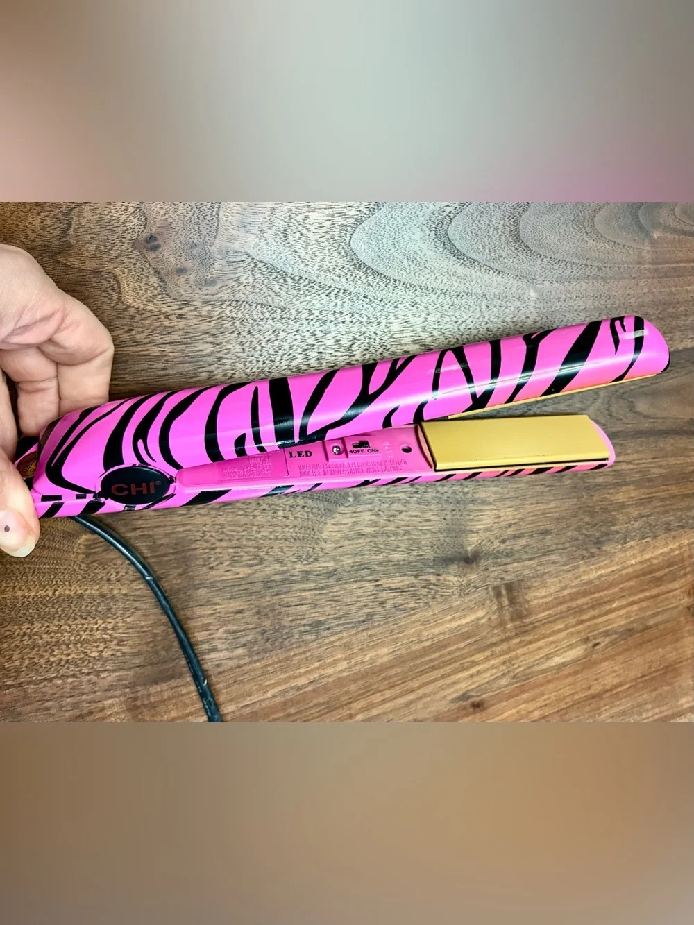 Chi Limited Edition ceramic flat iron straightener zebra animal Full size 1 inch